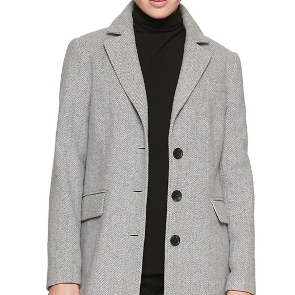 Grey Banana Republic Herringbone Top Coat